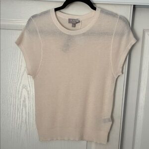 J. Crew Cream Short Sleeve cashmere Sweater